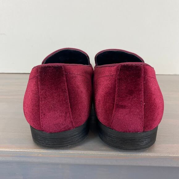 Steve Madden Laight Slip On Velvet Loafers Men Size 8 Wine Luxury Quilted Lined - Picture 3 of 8